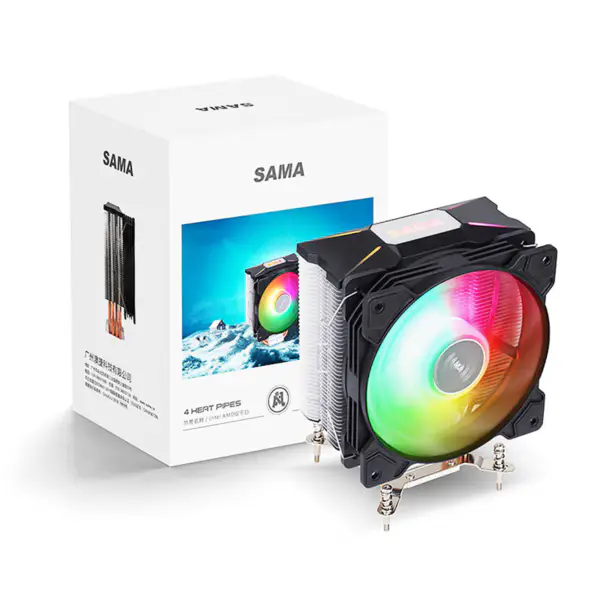 Sama 4 Heatpipes Argb Efeito de luz Arrefecedor de ar Cpu Radiador Cpu