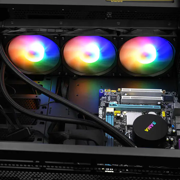 Sama Coloful Fan Refrigerador de água branco para caixa de computador