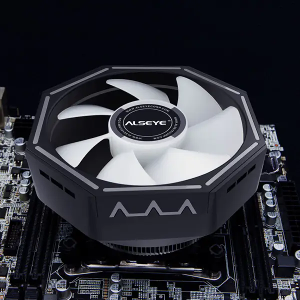 Alseye 120mm Dissipador de calor Rgb Ventilador de arrefecimento Cpu Cooler 775/115x/1200