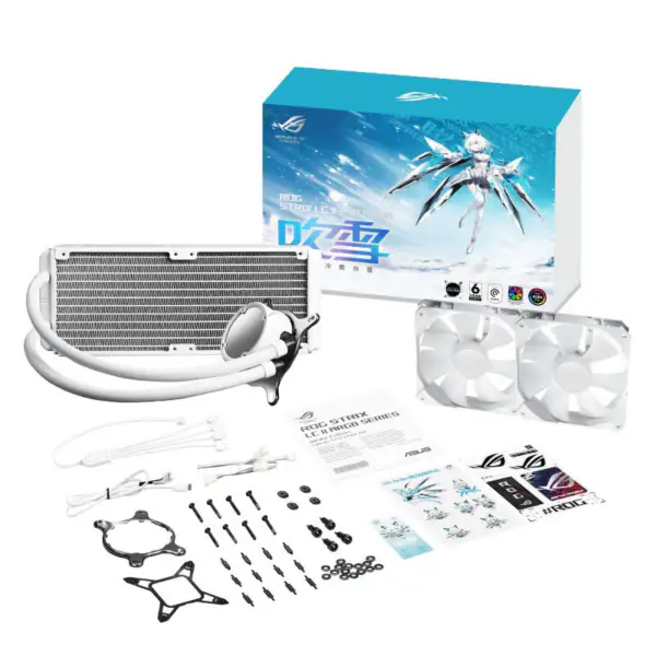 AsUs Rog Strix Lc Ii 240 Argb White Edition 2fans Ventilador de arrefecimento da CPU com radiador integrado arrefecido a água