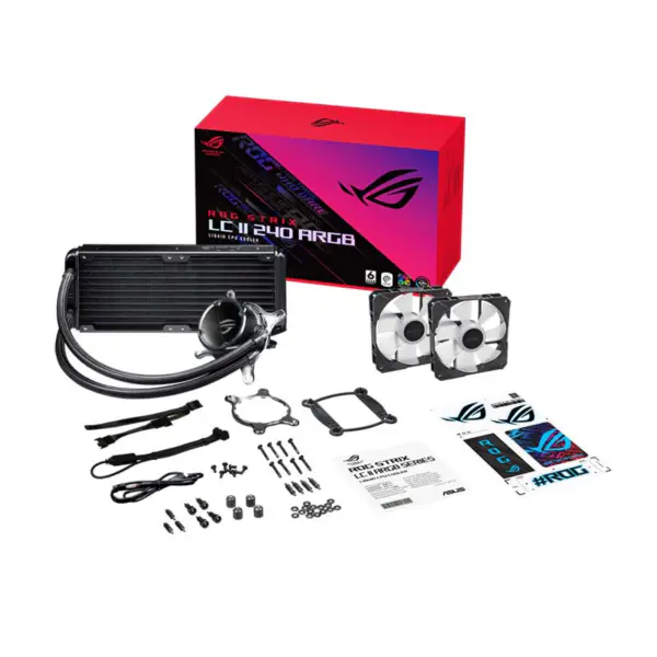 AsUs Rog Strix Lc Ii 240 Argb 2fans Radiador integrado arrefecido a água Cpu Asetek 7th Pwm Dc Cpu Cooling Argb Fan