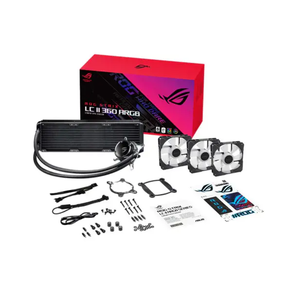 AsUs Rog Strix Lc Ii 360 Argb 3fans Radiador integrado de arrefecimento a água 12ª Geração Cpu Asetek 7ª Pwm Dc Cpu Arrefecimento Argb Fan